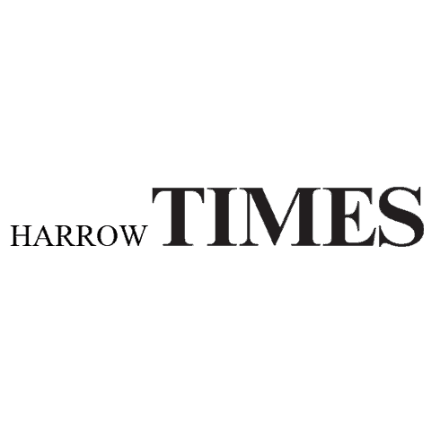 The Harrow Times logo on a green background, showcasing commercial cleaning services.