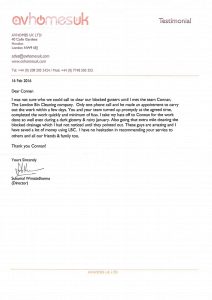 A letter from a company to a customer regarding Exterior Cleaning.