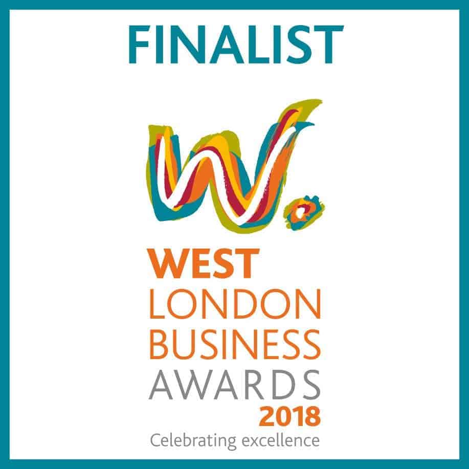 The logo for the West London Business Awards 2018 features an impressive design that reflects the spirit of excellence in the commercial cleaning industry, specifically highlighting exterior cleaning and roof cleaning services.