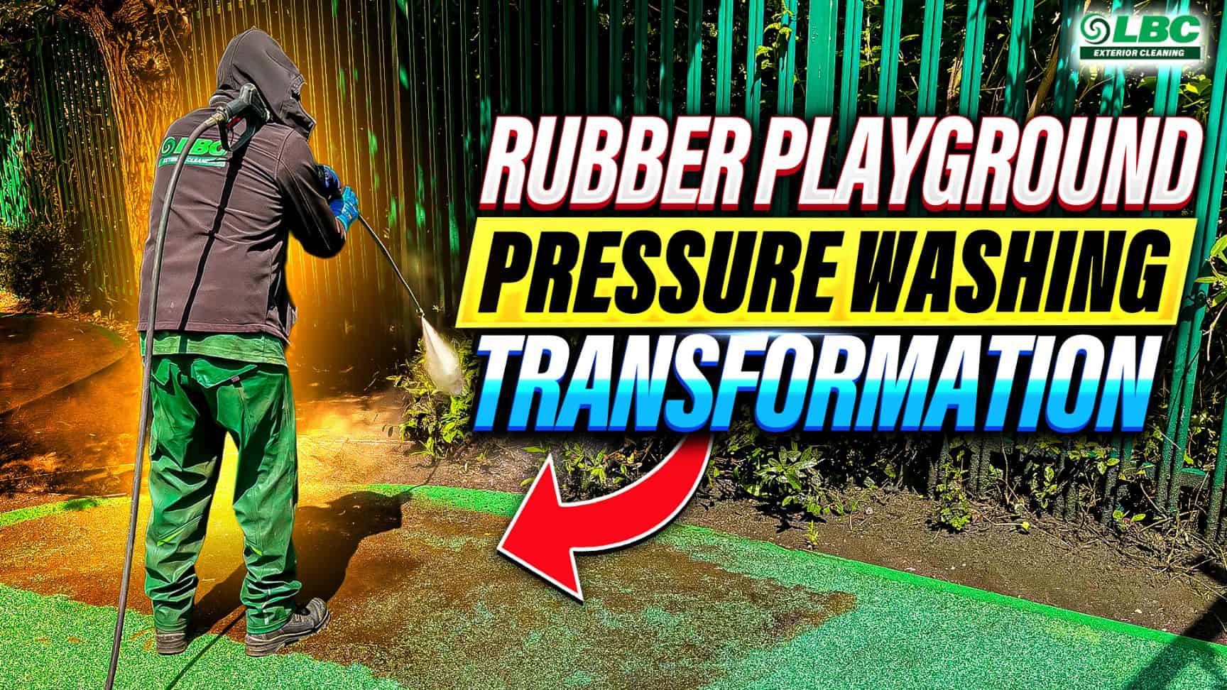 Children's Play Area Rubber Surface Cleaning,