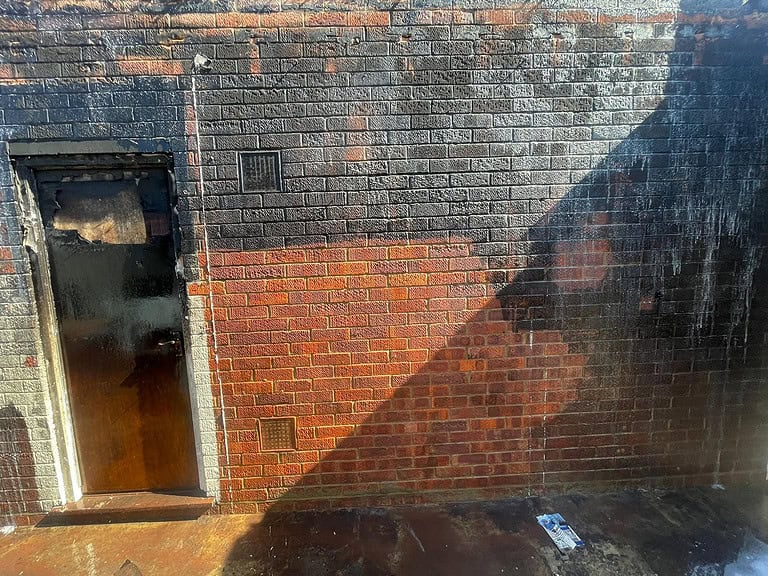 Brick restoration following a fire, Fire Damage Cleaning and Restoration