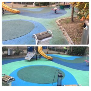 Wet Pour Rubber Cleaning
